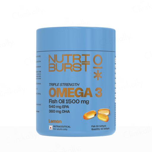 Nutriburst Triple Strength Omega 3 Fish Oil 1500mg Nutraceutical Softgel Capsule